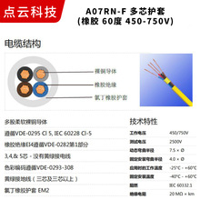A07RN-F多芯護套(橡膠 60度 450-750V)低煙無鹵新能源電線電纜
