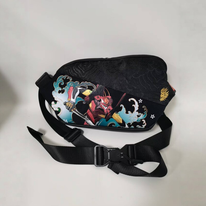 Japanese Sports Waterproof Chest Bag Crossbody Bag Shoulder Bag Handbag Robot Embroidery Cloud Cliff Brocade Outdoor Japanese Sports Waterproof Chest Bag Crossbody Bag Shoulder Bag Handbag Robot Embroidery Cloud Cliff Brocade Outdoor