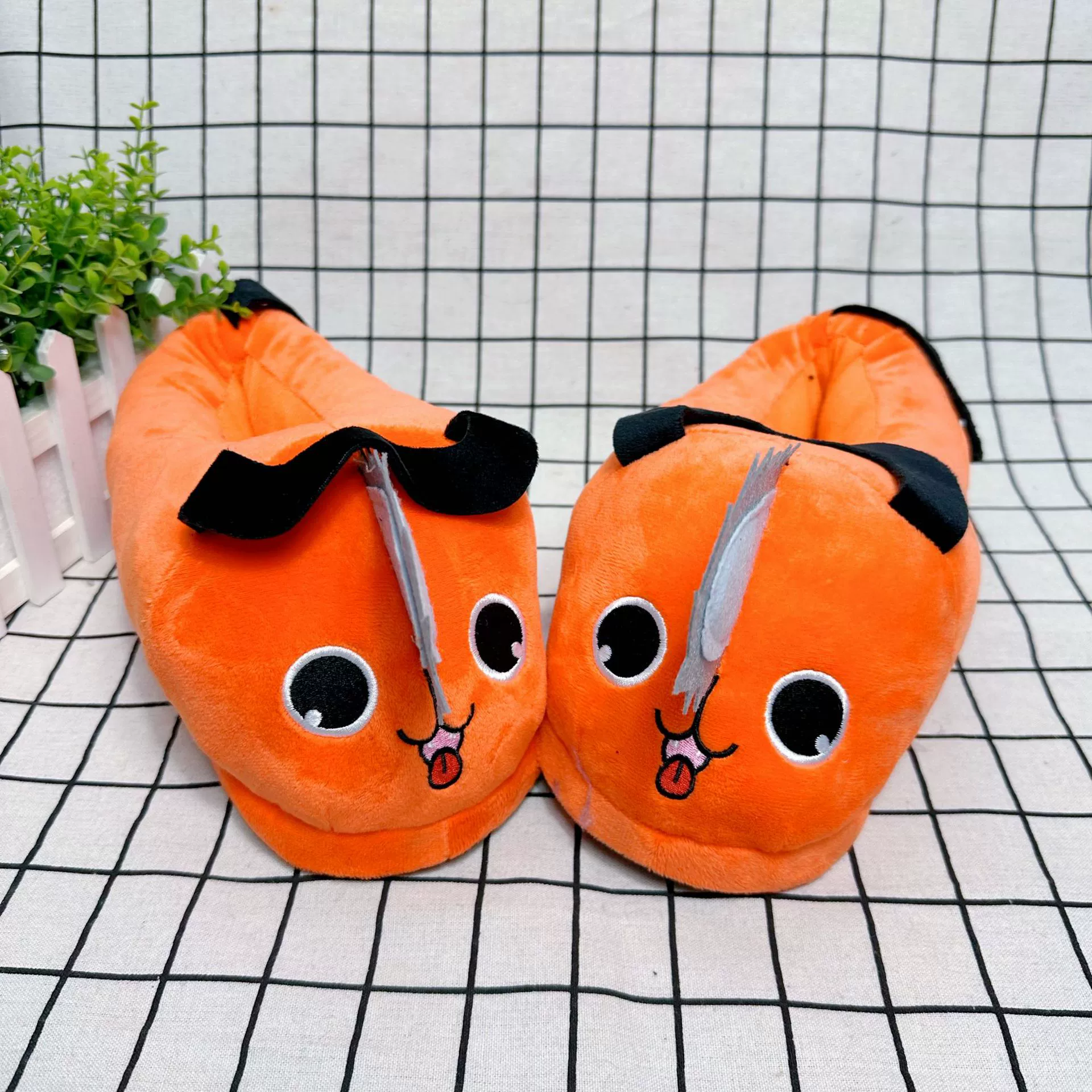 Тапочки-плюшевые сапожки Почита Chainsaw Man, мужские и женские теплые домашние аниме-туфли из хлопка оптом, пушистые