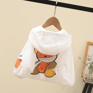Children's Clothing Boys Summer Sun Protection Clothing 2024 New Small and Medium-sized Kidsren's Anti-uv Light and Breathable Outwear Tops Trendy
