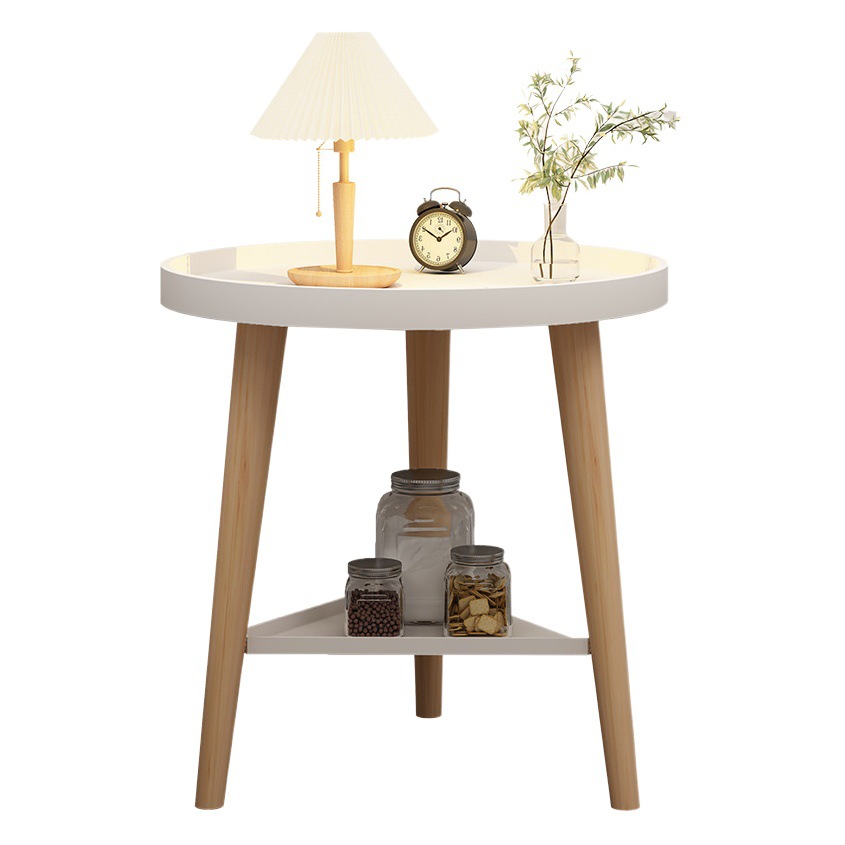 Mesita de noche nórdico moderno pequeño apartamento mesita de noche dormitorio mesa de café Almacenamiento en rack sala de alquiler B & B balcón pequeña mesa redonda