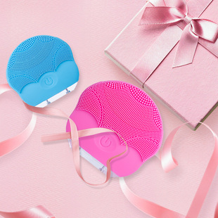Fully Automatic Facial Cleansing Brush, Ultrasonic Makeup Remover and Beauty Device, Facial Massage and Cleaning Artifact, Silicone Electric Facial Cleansing Device