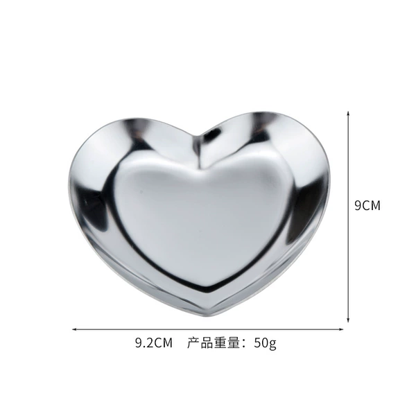 Heart -shaped plate silver