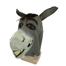 搞笑卡通动物头面具 史瑞克贫嘴驴面具头套 搞怪化妆舞会派对道具