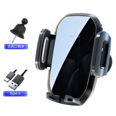Direct Sale, Car phone holder - black-automatic-15w-wireless-charger-black