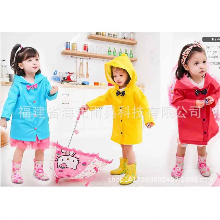 Детский плащ с бантом в корейском стиле для студентов мужского и женского пола, велосипедное пончо, походный водонепроницаемый плащ, плащ оптом