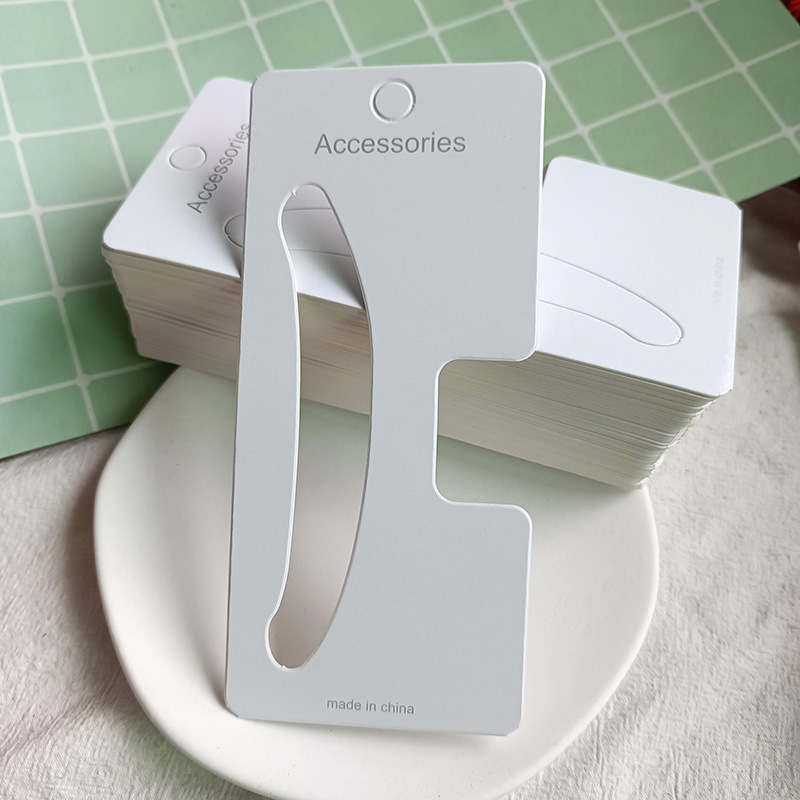 Tarjetas de embalaje de tamaño múltiple gran clip de tiburón joyería tarjeta blanca coreana impresa clip de cabello fábrica de papel al por mayor image 10