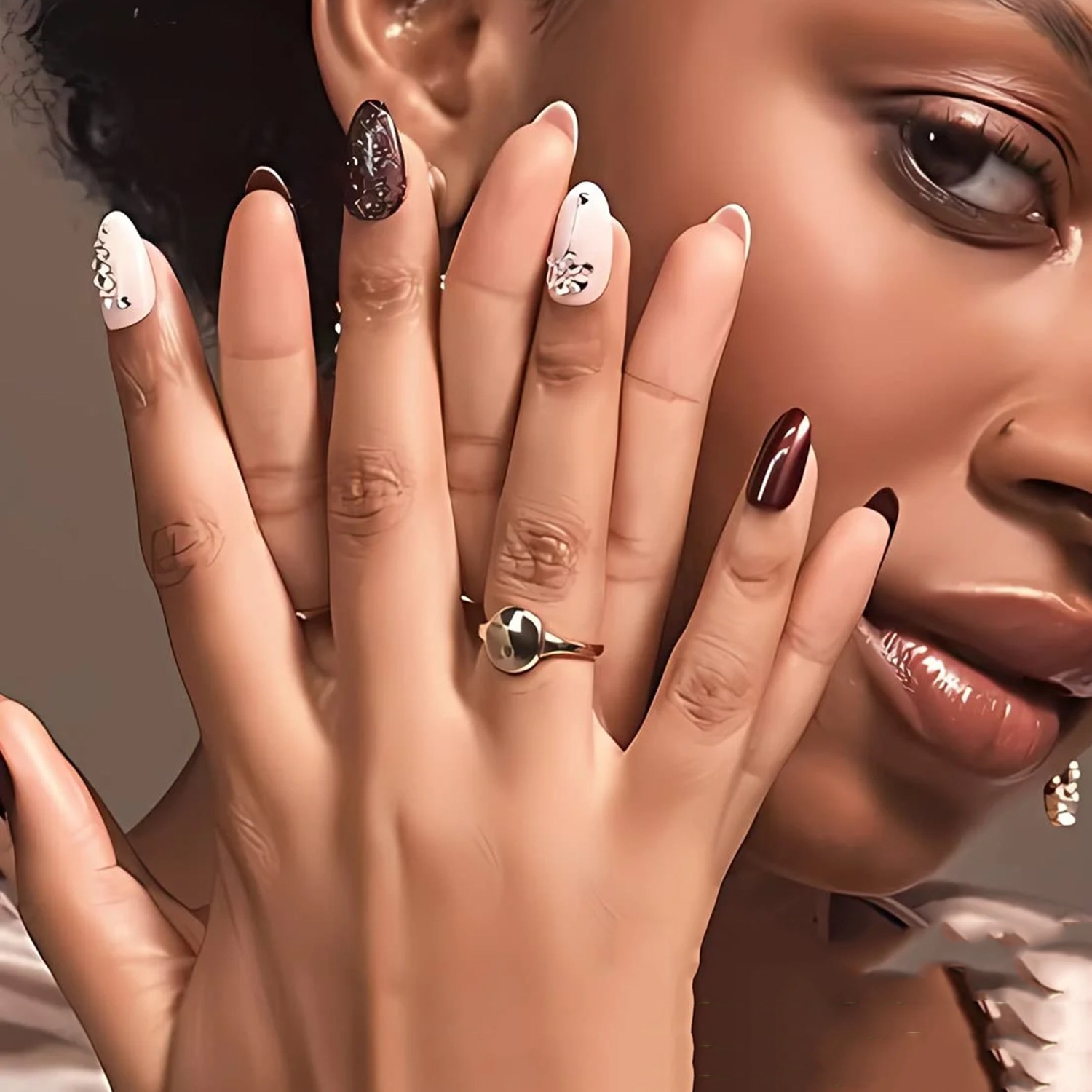 long square nail stickers