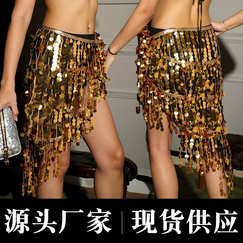 Костюм для фестиваля, цепочка на талию для танца живота, аксессуар для талии для индийского танца, блестящий шарф с кисточками, наряд для выступления