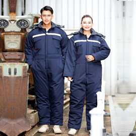 冬季连体工作服男女户外防寒保暖工装棉服劳保服冷库加厚套装