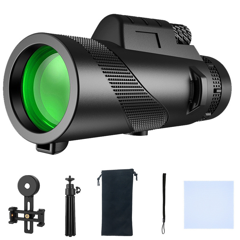 Telescopio monocular de gran diámetro 10x42 de la fábrica Source, telescopio de alta magnificación HD 80x100 para exteriores y para teléfono móvil.