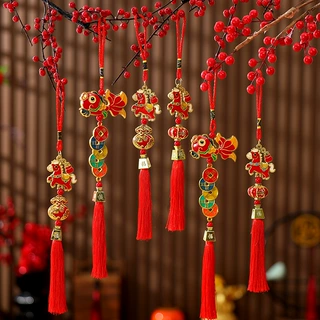 2026新年春节小挂件窒外盆景绿植小挂饰防水锦鲤挂件马年过年车挂