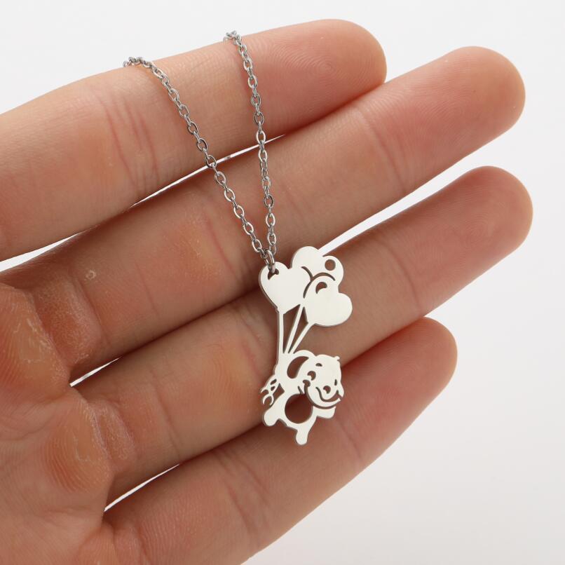 Fashion Balloon Elephant Stainless Steel Titanium Steel Plating Hollow Out Pendant Necklace 1 Piece