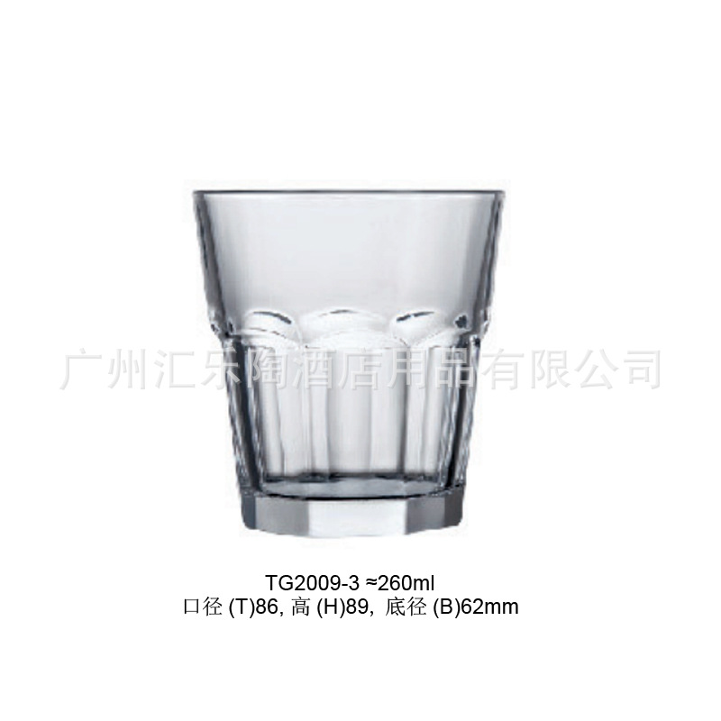 TG2009-3 팔각형 강화컵 260ML (72개/풀박스 도매)