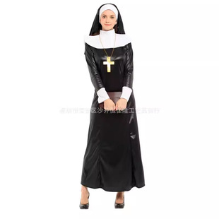 万圣节成人修女服Cos化妆舞会女牧师圣母玛利亚演出服W-0317-阿里巴巴