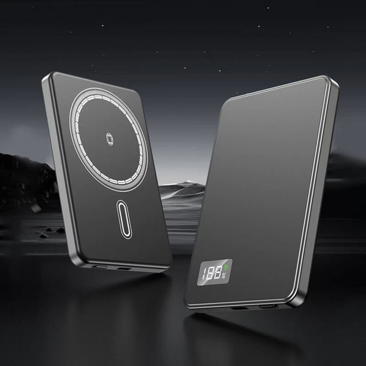 Nueva tarjeta adhesiva banco de energía móvil portátil magsafe carga rápida banco de energía inalámbrico de succión magnética ultrafina 10000mAh