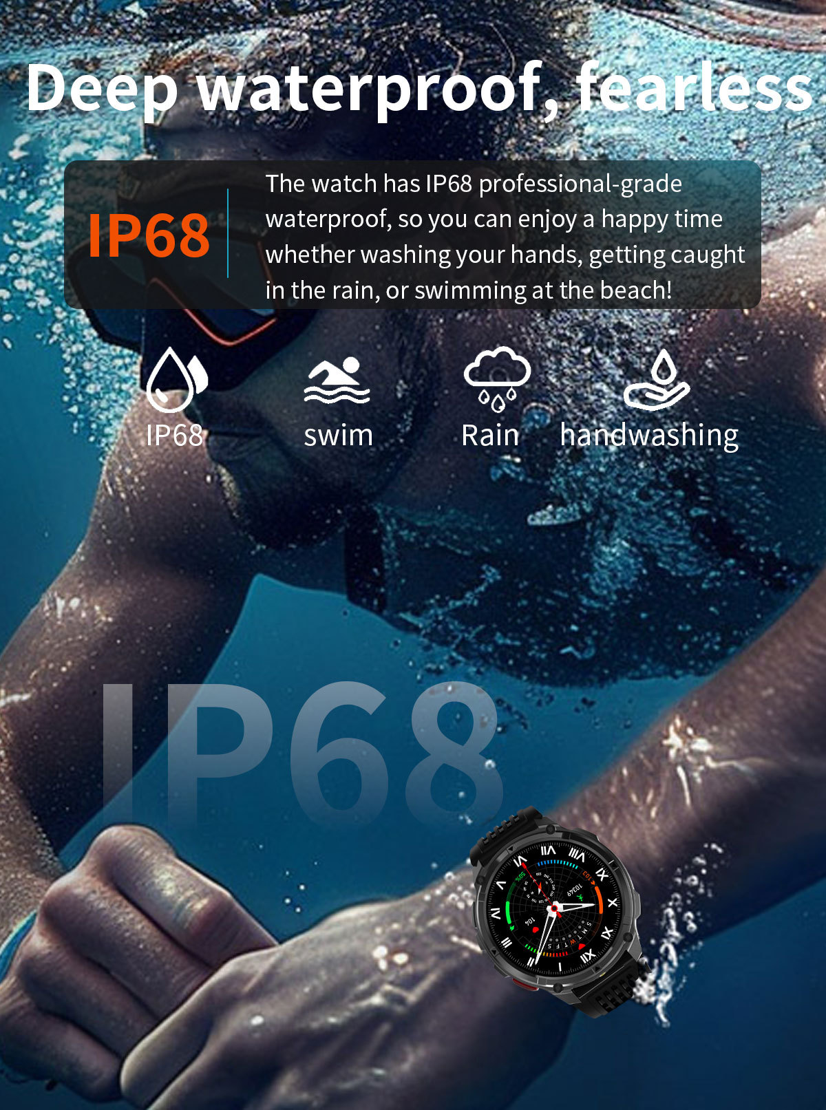 Smartwatch For Outdoor Sports With Calling Compass And Flashlight_voghion.com