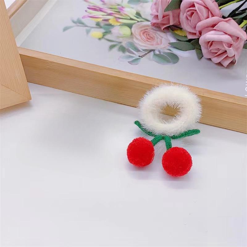 Accesorios para el cabello de los niños arco banda para el cabello Niñas Otoño e Invierno cuerda para el cabello de felpa Niña Linda tocado lazo banda de goma para el cabello