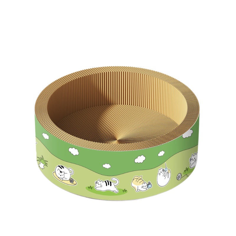 Redondo elíptico agujero profundo gato agarrar placa en forma de tazón gato nido ultra grande resistente al desgaste agarrar papel corrugado no desecha gato nido