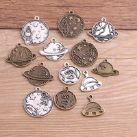Metal accessory with accessories, pendant, space astronaut, 2 colors, handmade