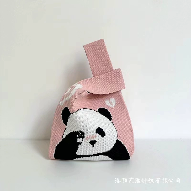 knitted cute universal shoulder bag — Panda Series, 20x35 см, корейский стиль