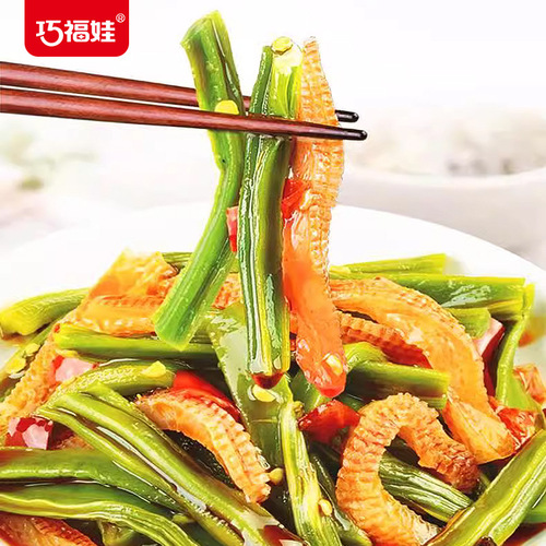 Qiaofuwa Tribute Vegetables Konjac Spicy and Sour Internet Celebrities Delicious Pickles Tribute Vegetables Ready-to-Eat Snacks