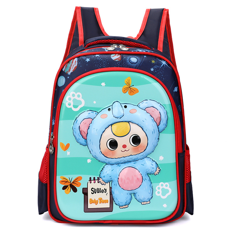 Mochila escolar de tres años para bebé Mochila escolar de jardín de infantes de dibujos animados para niños y niñas lindos Mochila para niños para reducir la carga Mochila de gran capacidad