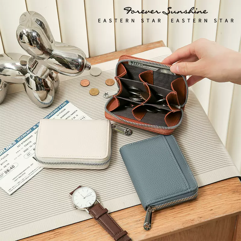 真皮质感！零钱包ins日韩时尚硬币袋外贸迷你钱包短款财布purse