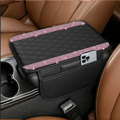 Bag Armrest Box Pad, Armrest box pad - bright-pink