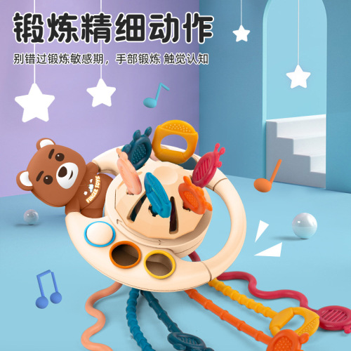 Baby educational fun finger pumping toys that can be pressed and chewed for enlightenment early education animal cheering toys