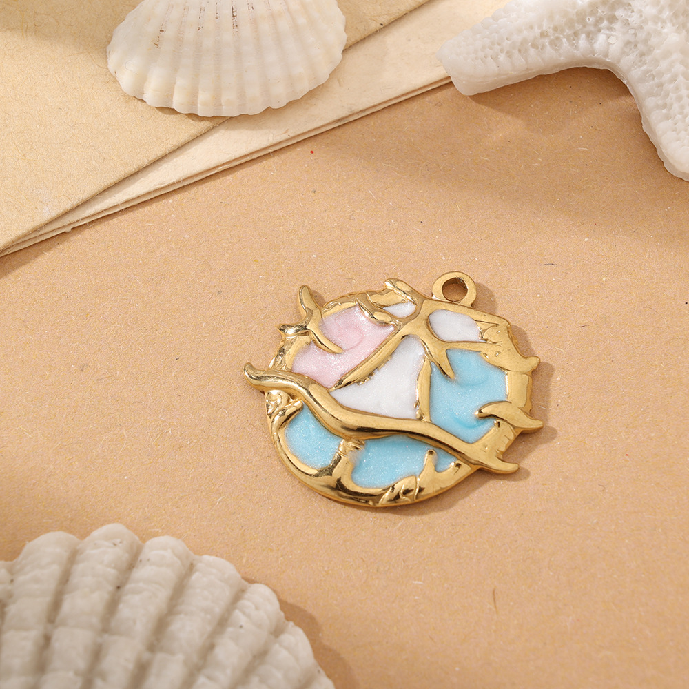 4g Weight Pendant Jewelry Making Type Charms Classification 1 Piece Quantity 304 Stainless Steel Material Shell Pattern All Seasons Season Polished Finish Plating Design Beach Style 1 Piece 304 Stainless Steel Shell Polished Pendant Charms 23