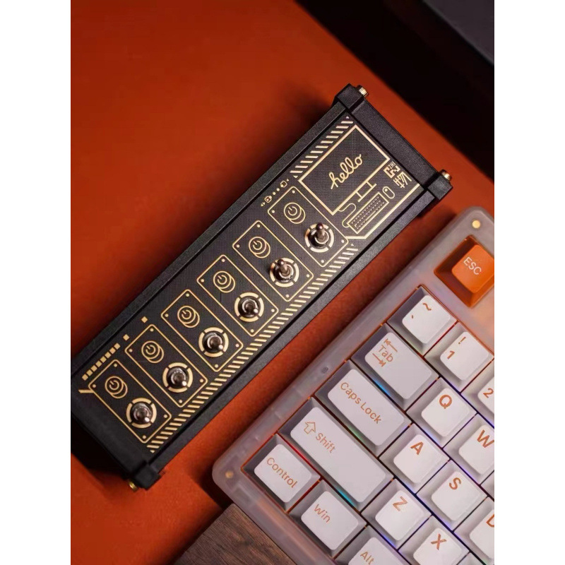 Cyberpunk Block USB Plug-In Computer Desktop Docking Station Switch Creative Table with Cyberpunk Ornaments