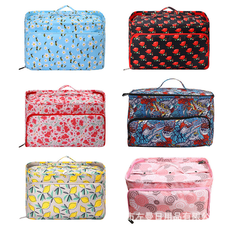 Cross-border Yarn Crochet Storage Handbag Square Wool Storage Bag Oversized Portable Three-hole Wool Storage Bag