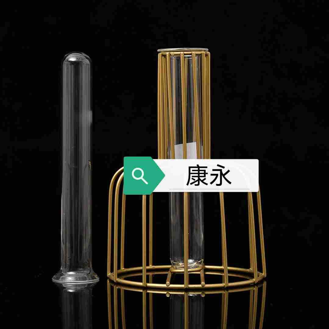 厂家直销玻璃试管翻口卷口翻边玻璃试管瓶20X150铁艺花瓶摆件