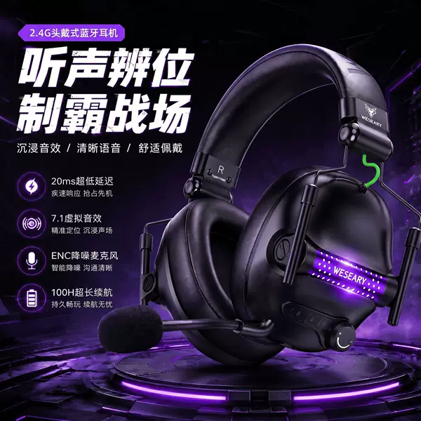 Source Factory Head-Mounted Bluetooth Headphones with Microphone, Wireless High-Quality Sound, Dedicated for Computer Games, Wholesale