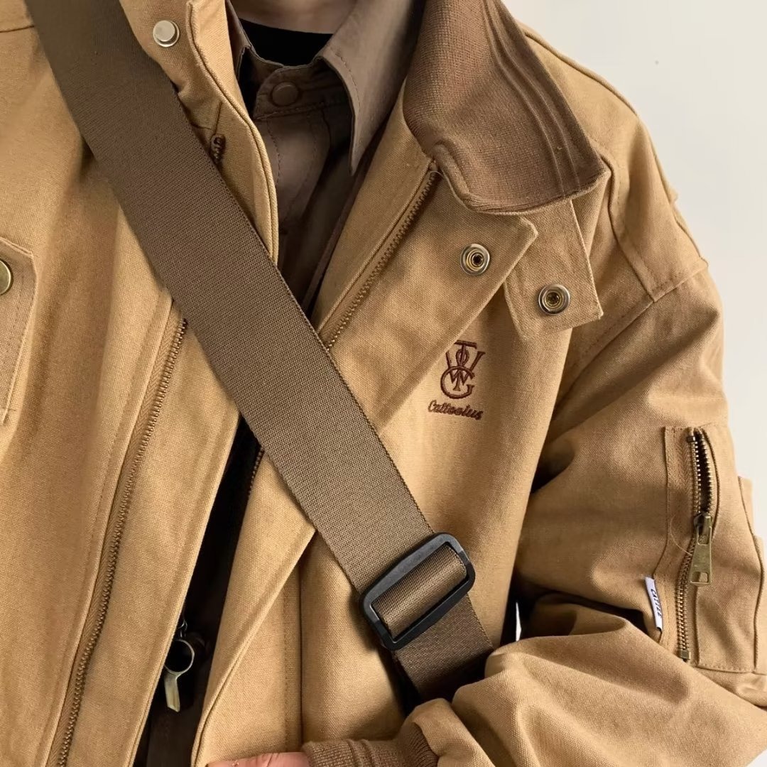 Japanese retro design autumn jacket for men and women