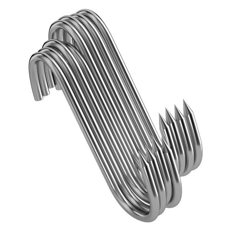 Стainless steel bacon hook s -shaped basan fish hanging roast duck duck sausage pork pointed hook hook bold S hook hanging meat hook