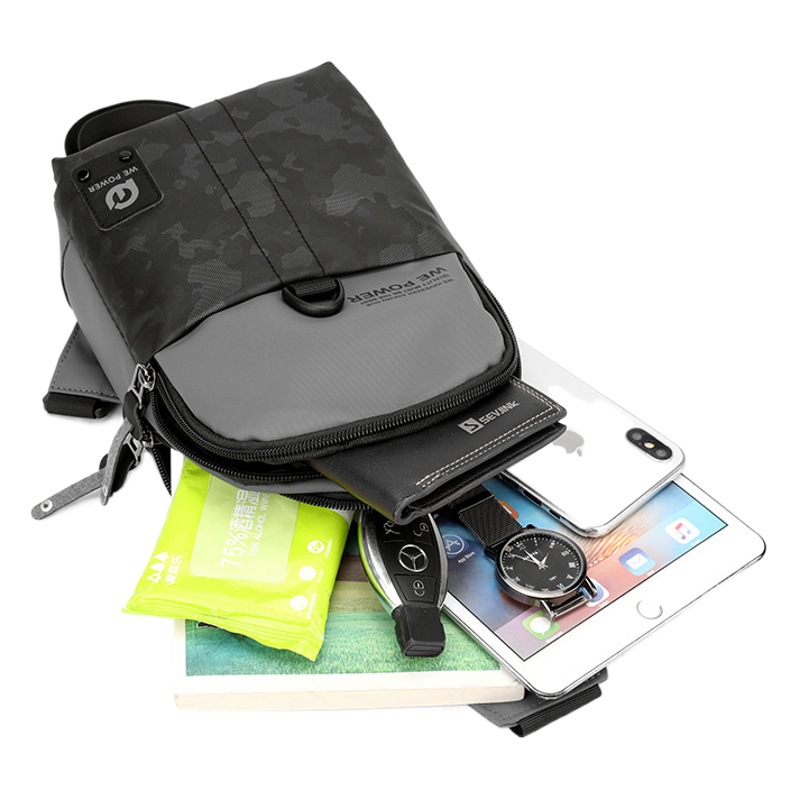 Wepower nuevo bolso de pecho de los hombres al aire libre moda casual bolsa de mensajero multifuncional bolso de los hombres bolsa de mensajero de pecho