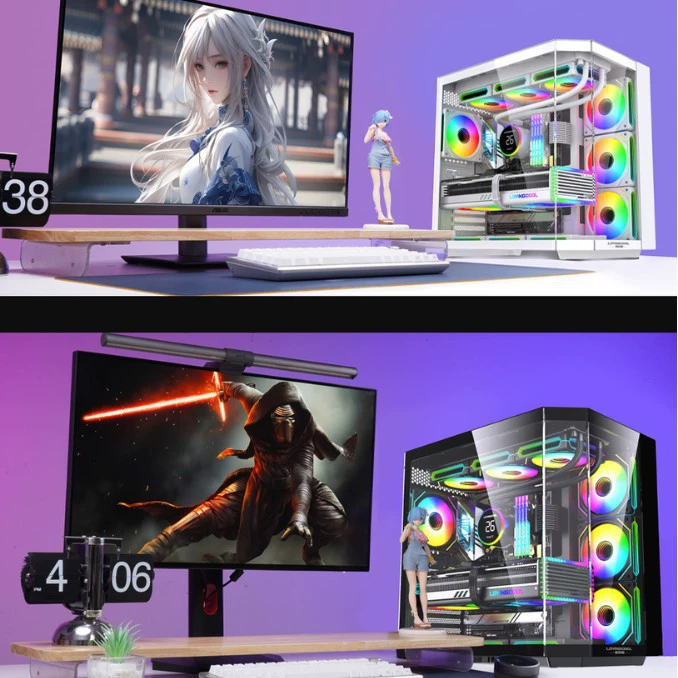 Изогнутый обзорный заловый корпус ATX 360 водяного охлаждения из tempered glass e-sports интернет-кафе хост-компьютер USB3.0 настольный компьютер