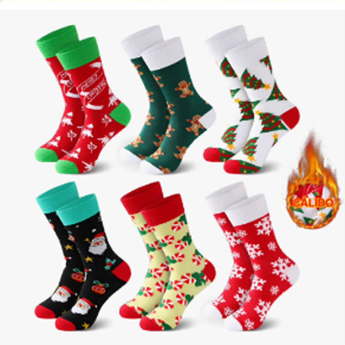 New cross-border foreign trade Christmas socks with snowman, Santa Claus, and reindeer cartoon designs, unisex European and American style Christmas socks