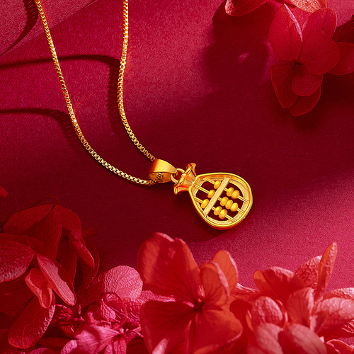 Copper gold-plated lucky bag abacus necklace Zhoujia's same style lucky bag abacus pendant supply wholesale gold-plated lucky bag abacus