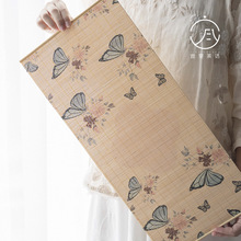 宜室茶话 竹制茶席中式印花竹席功夫茶具家用桌旗干泡席茶道配件