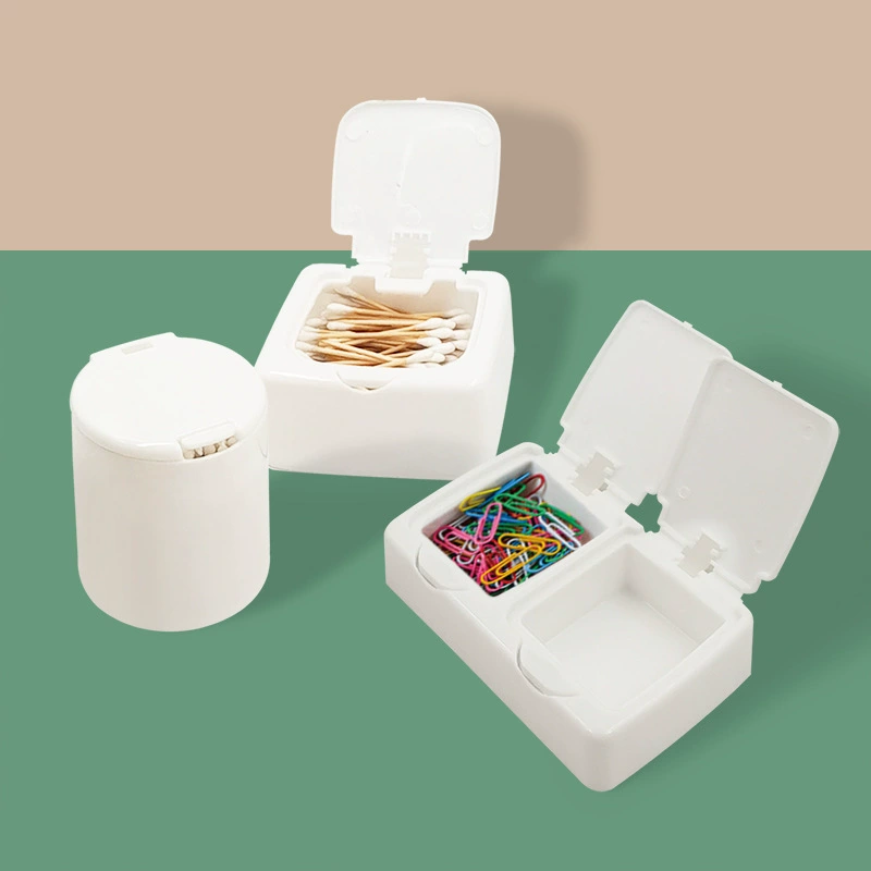 Настольный ящик для хранения с крышкой, всплывающий ватный тампон, органайзер для макияжа, хлопковый органайзер, зубная нить, коробка для различной классификации