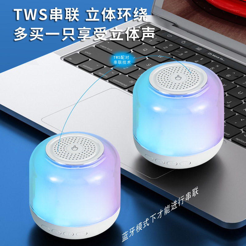 新商品のブルートゥースオーディオのミニデスクトップ家庭用無線カードの小さいスピーカーのベッドの頭に触って、カラフルな小夜のライトのスピーカーを自慢します。|undefined