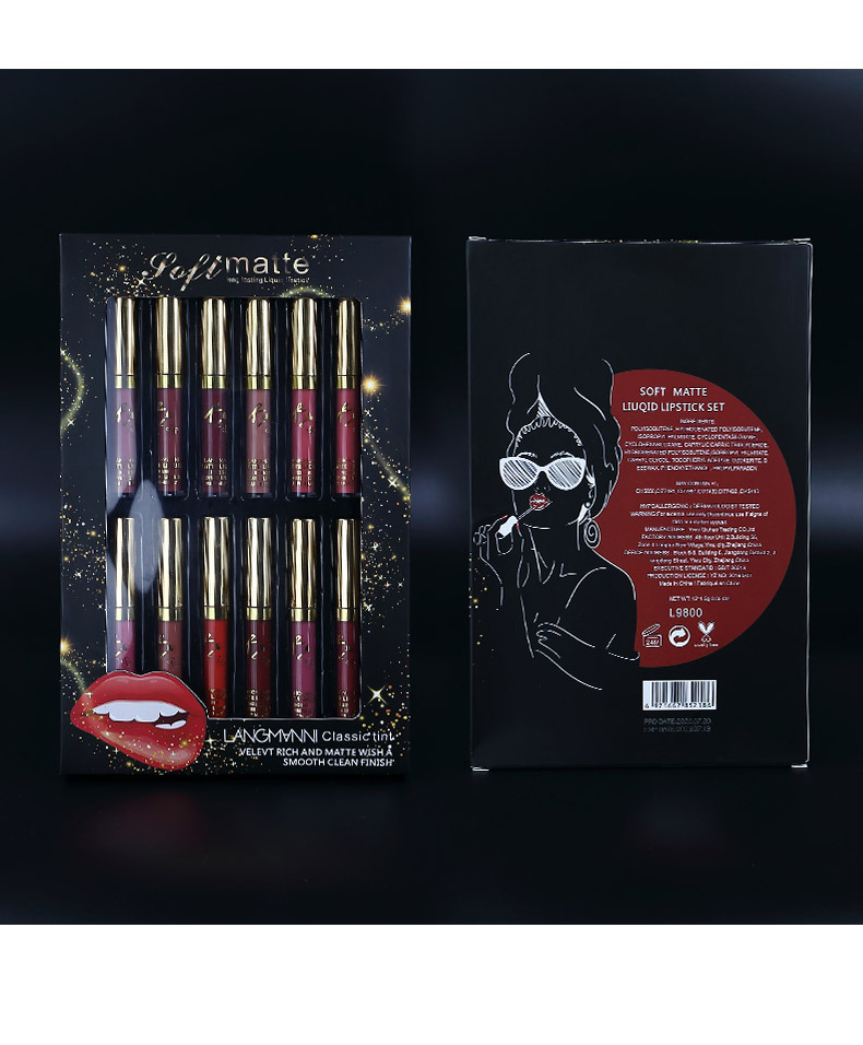 Langmanni 12-color matte Lip Gloss set, matte lip gloss Amazon Lipstick set undefined