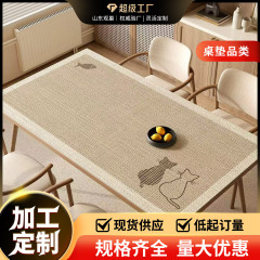 わびさびスタイルのダイニングテーブルマット、軽い高級感と高級感、2025年の新しいテーブルクロス、防水性と耐油性、洗濯不要のコーヒーテーブル、デスクトップ保護マット