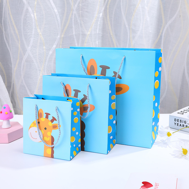 Bolsa de regalo de dibujos animados, ceremonia de apertura para niños, bolsa de papel portátil, bolsa de azúcar de cumpleaños, regalo de devolución, embalaje de regalo a mano