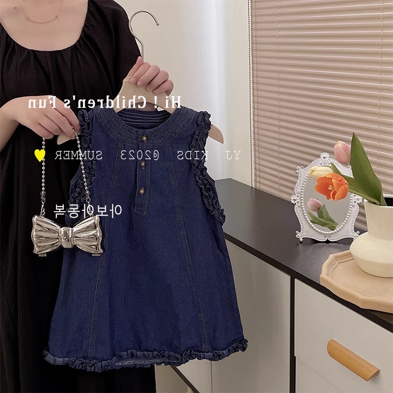 Little Girl's Summer Dress 2023 New Children's Skirt Fashion Princess Dress Baby Girl Sleeveless Children's Clothing