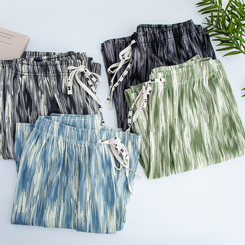 Foreign Trade Ink-Dyeing Wide-Leg Pants for Women, Spring/Summer 2025 New Arrival, High-Waisted, Slimming, Relaxed & Casual Floor-Length Trousers