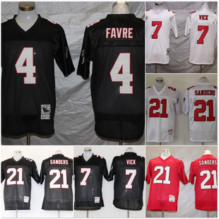 Falcons Football Jersey Jersey Jersey Retro Embroidered Mesh Team Uniform Training Competition Clothing Legendary Short-sleeved T-shirt Men's and Women's